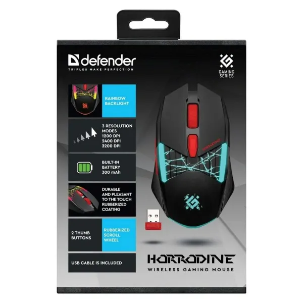 Mänguri Hiir Defender GM-237 HORRODINE Must 3200 DPI
