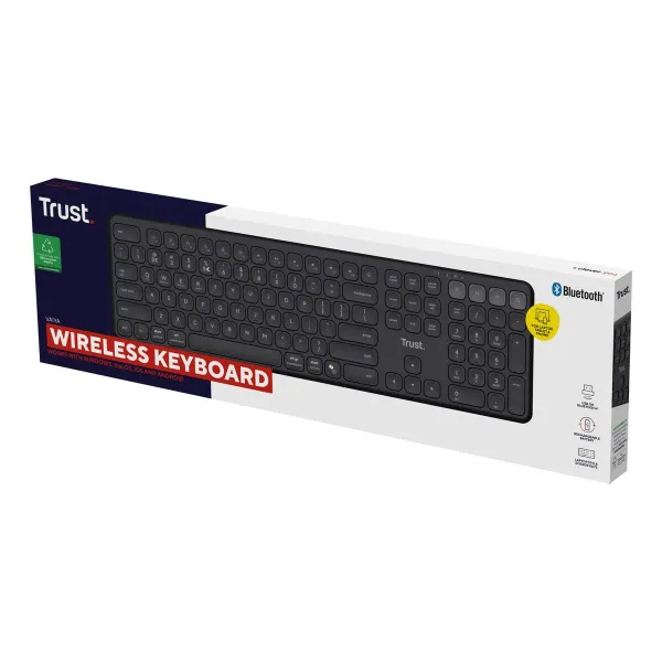 Bezvadu Klaviatūra Trust Vaiya Melns QWERTY Qwerty US