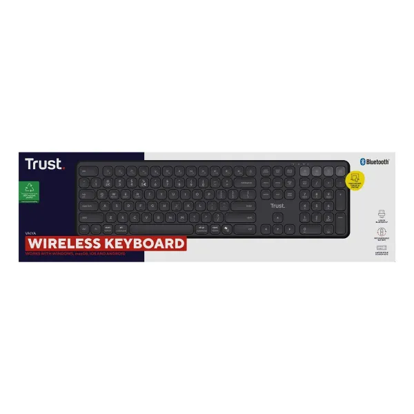 Bezvadu Klaviatūra Trust Vaiya Melns QWERTY Qwerty US