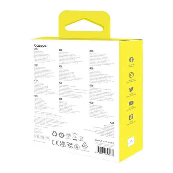 Powerbank Baseus P10059002513-00 Purpurinis 6000 mAh