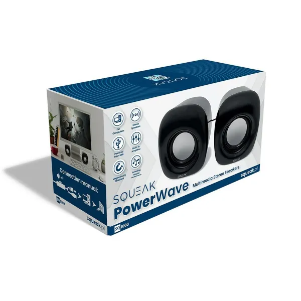 PC garso kolonėlės SQUEAK SQ1003 Juoda 8 W
