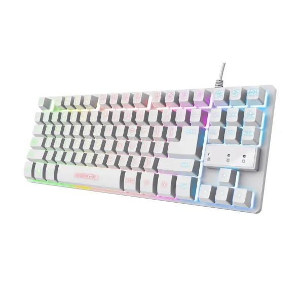 Žaidimų klaviatūra Trust GXT 833W THADO Balta Spalvotas QWERTY Qwerty US