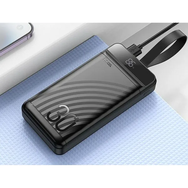 Powerbank Hoco J123B black Melns 30000 mAh