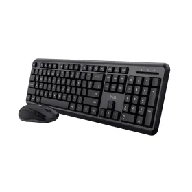 Klaviatuur ja Juhtmevaba Hiir Trust TKM-350 Must QWERTY