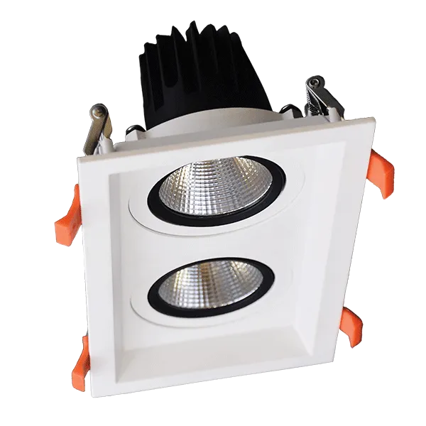 Dubultais LED pārvietojamais prožektors 2x15W 230V 3000K balts