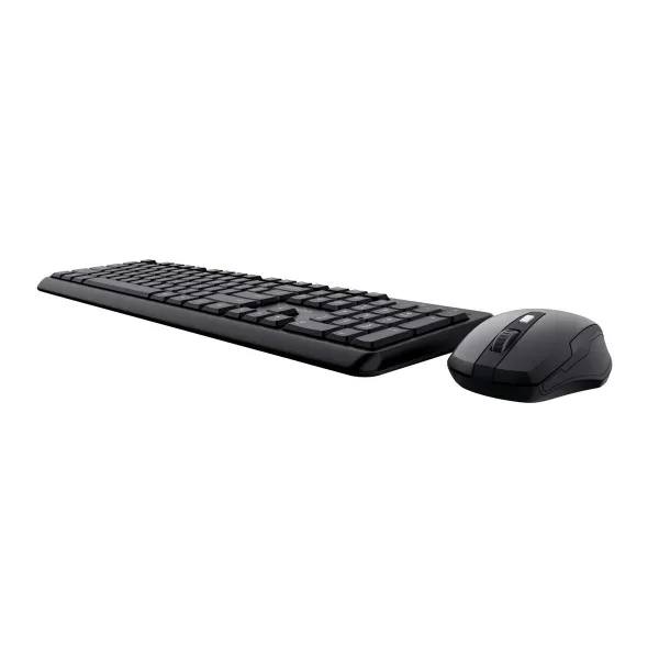 Klaviatūra un Bezvadu Pele Trust TKM-350 Melns QWERTY