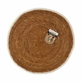 Table Mat Privilege Marine algae Brown With trim Ø 35 cm (36 Units)