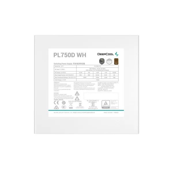 Maitinimo blokas DEEPCOOL R-PL750D-FC0W-EU-V2 ATX 750 W 80 Plus Bronze RoHS WEEE