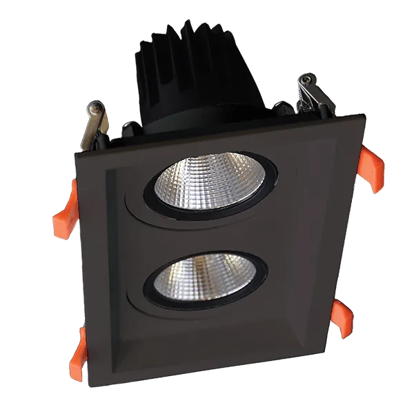 Dubultais LED pārvietojamais prožektors 2x30W 230V 3000K melns