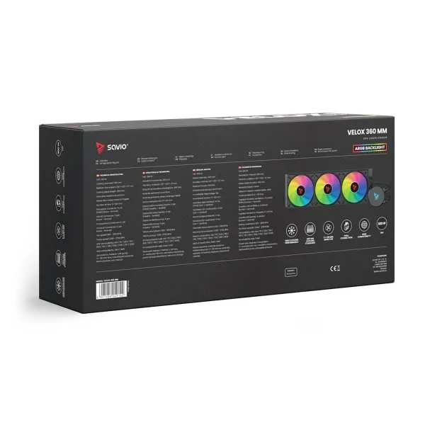 Šķidruma dzesēšanas komplekts Savio VELOX 360 MM