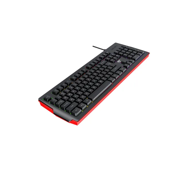 Klaviatūra Havit KB866Lbr Melns Sarkans QWERTY