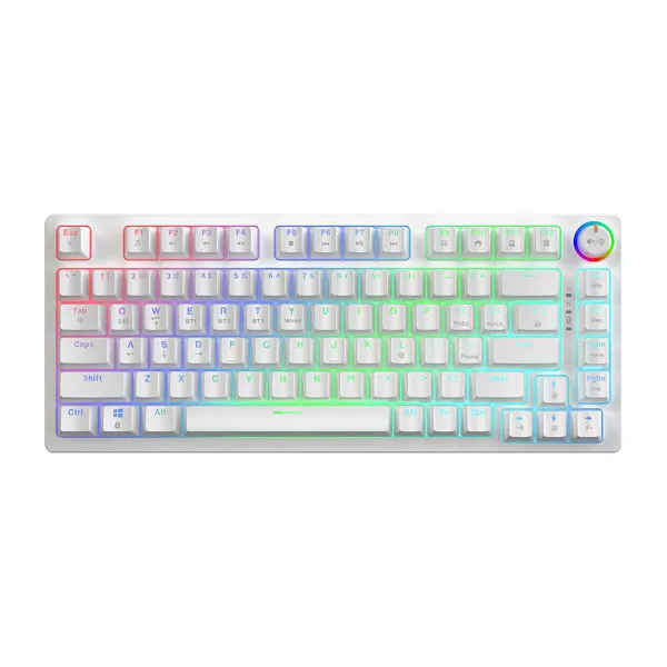 Klaviatuur Savio PHENIX WHITE GAT RED Valge