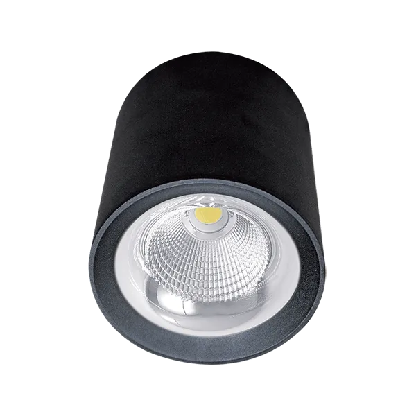 FLCOM LED griestu apgaismojums, montējams uz virsmas, 10W, 230V, 4000K, 60°, melns