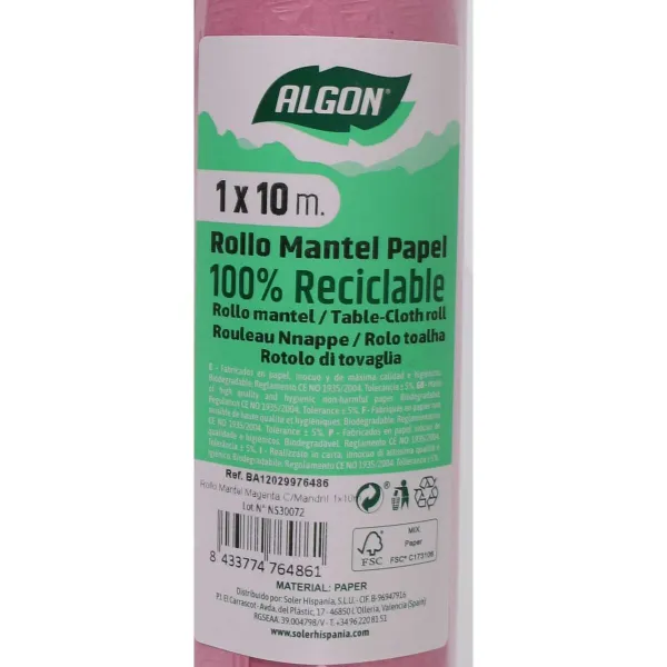Tablecloth roll Algon Magenta 1 x 10 m (12 Units)