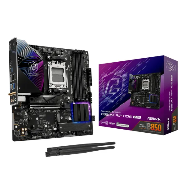 Pagrindinė plokštė ASRock B850M Riptide WiFi Intel Wi-Fi 6 AMD AM5 AMD B850