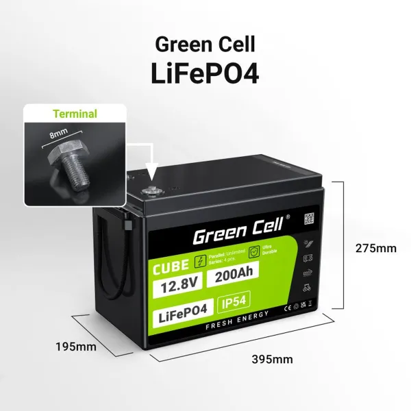 Baterija Nepertraukiamo Maitinimo šaltinio Sistema UPS Green Cell LFPGC12V200AH 200 Ah