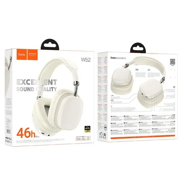 Belaidės ausinės Hoco W52 milky white