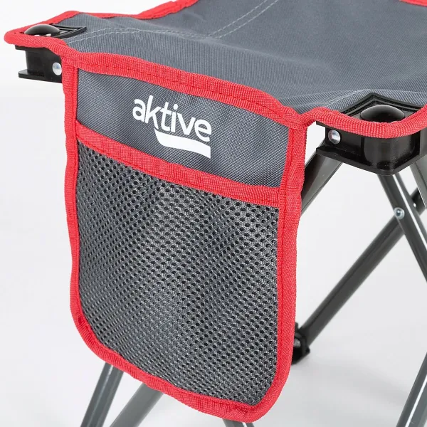 Stool Aktive Foldable Camping Grey 30 x 32 x 30 cm (4 Units)