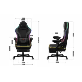 Pelituoli Huzaro HZ-FORCE 4.6 RGB BLACK MESH