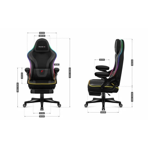 Žaidimų kėdė Huzaro HZ-FORCE 4.6 RGB BLACK MESH