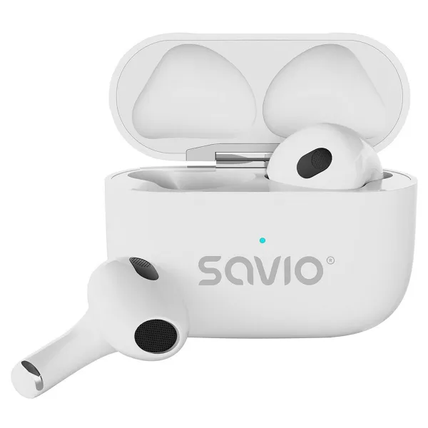 Belaidės ausinės Savio TWS-01PRO Balta