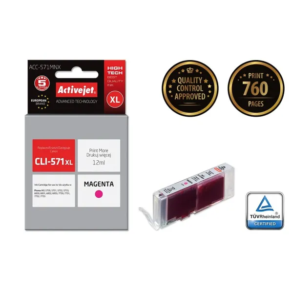 Alkunperäinen mustepatruuna Activejet ACC-571MNX Magenta