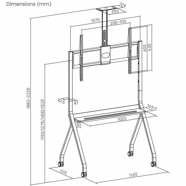 Lauatugi Ekraanile MacLean MC-114 W 100" 55"