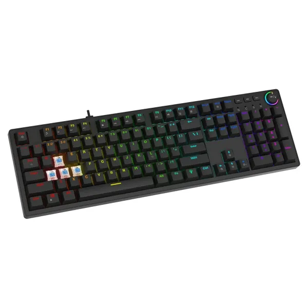 Klaviatūra Savio STYX BROWN Juoda Spalvotas Qwerty US QZERTY