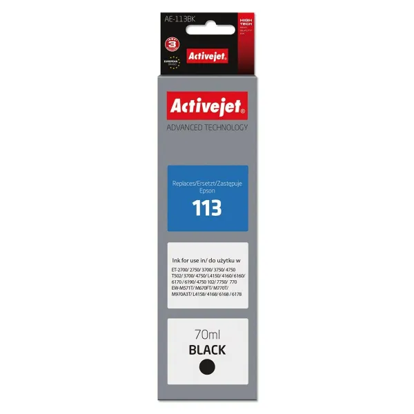 Alkunperäinen mustepatruuna Activejet AE-113Bk Musta
