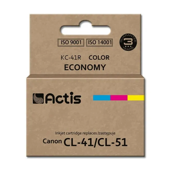 Alkunperäinen mustepatruuna Actis KC-41R Cyanin sininen/Magentan punainen/Keltainen
