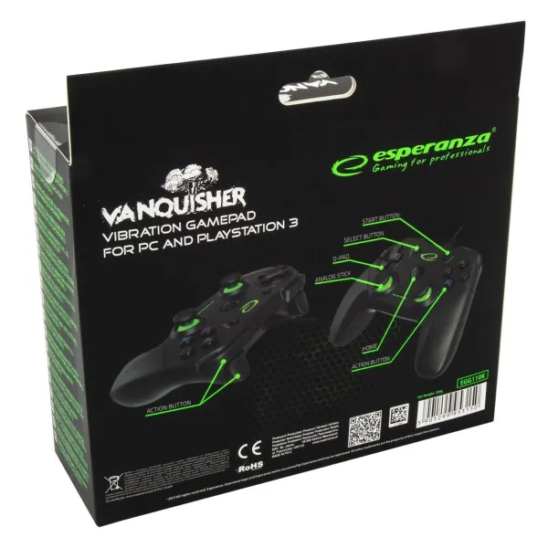 Žaidimų valdiklis Esperanza Vanquisher GX550 USB 2.0 Juoda PC PlayStation 3