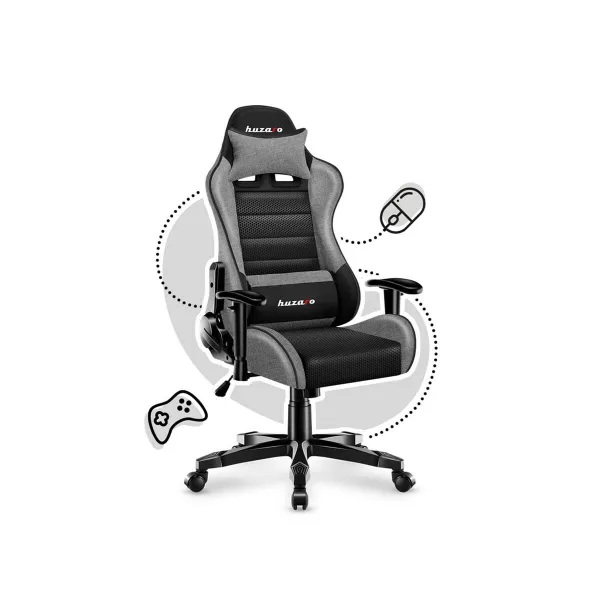 Žaidimų kėdė Huzaro HZ-Ranger 6.0 Grey Mesh Juoda / Pilka
