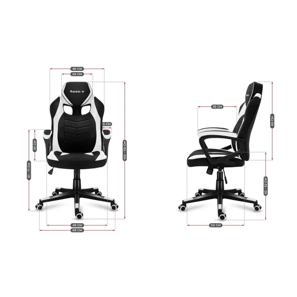 Spēļu Krēsls Huzaro HZ-Force 2.5 White Mesh         Balts Melns