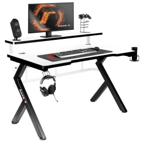 Kirjutuslaud Gaming Huzaro HZ-Hero 5.0 White Valge Must Süsinikkiud 120 x 60 cm