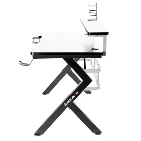 Kirjutuslaud Gaming Huzaro HZ-Hero 5.0 White Valge Must Süsinikkiud 120 x 60 cm