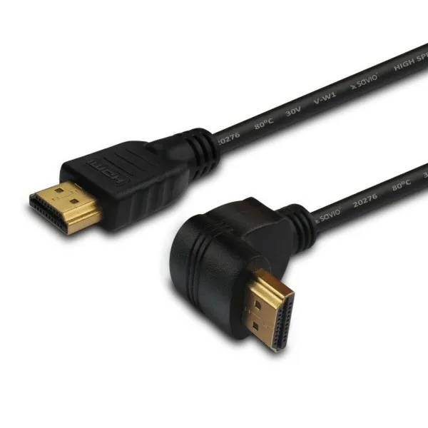 HDMI Kabelis Savio CL-04 Leņķots Melns 1,5 m