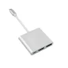 3-Port USB-C Hub MacLean MCTV-840 Sudrabains