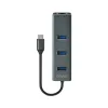 4 lizdų USB-C šakotuvas Savio AK-57 Ethernet (RJ-45) Pilka