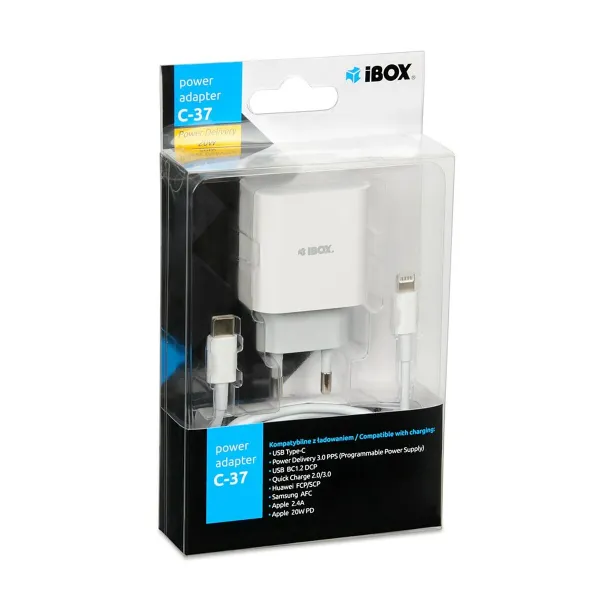 Сетевое зарядное устройство Ibox iBOX C-37 Белый 20 W (1 штук)