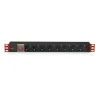 Сетевой фильтр 19" 8 Tomas Schuko с выключателем Techly I-CASE STRIP-81UD Чёрный Красный 3500 W (3 m)