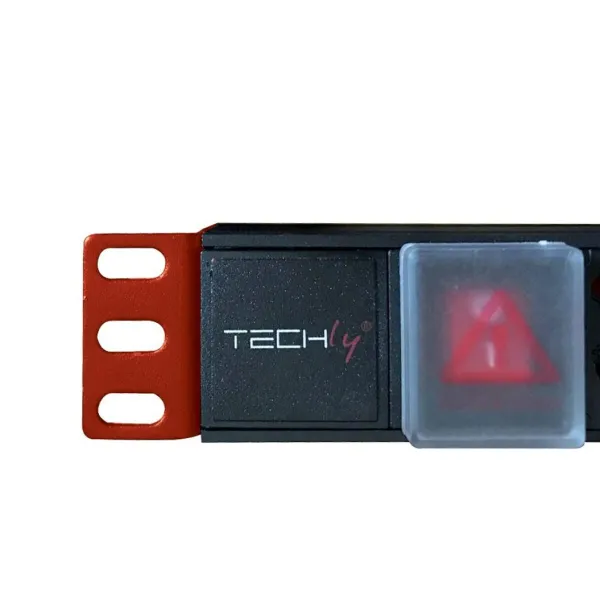 Сетевой фильтр 19" 8 Tomas Schuko с выключателем Techly I-CASE STRIP-81UD Чёрный Красный 3500 W (3 m)