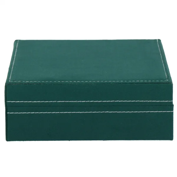 Jewelry box Springos HA1043, 28x19.5x7 cm, green velvet organizer with 17 compartments