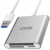 Ārējais karšu lasītājs Unitek Y-9313 Melns Sudrabains