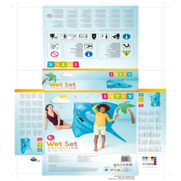 Inflatable Float Intex 145 x 185 cm (6 Units)