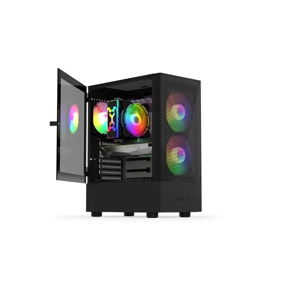 ATX/mATX pusiau bokšto tipo korpusas Krux VACO KRX0132 Juoda