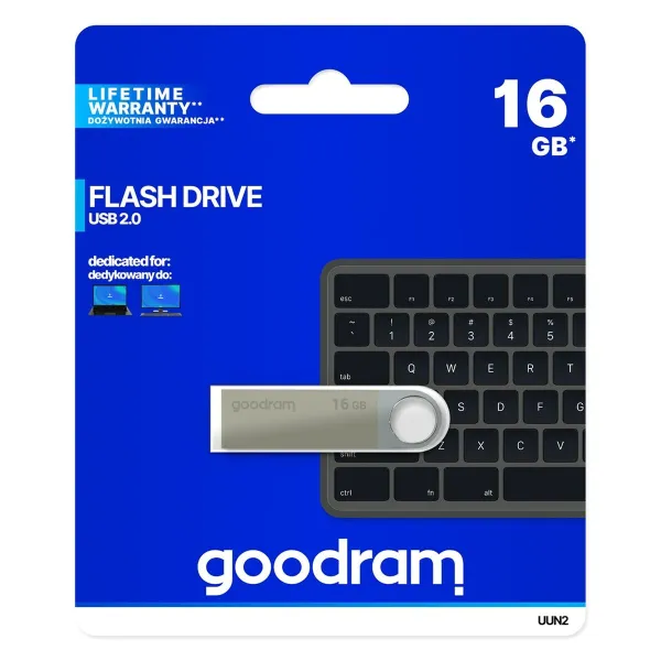 USB-pulk GoodRam UUN2 Hõbedane 16 GB