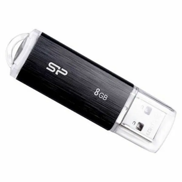USB atmintukas Silicon Power Ultima U02 8 GB USB 2.0 Balta Juoda 8 GB (1 vnt.)