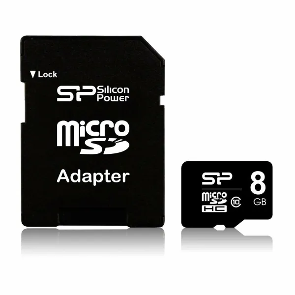 Mikro SD atminties kortelė su adapteriu Silicon Power Elite 8GB microSDHC UHS-I 8 GB