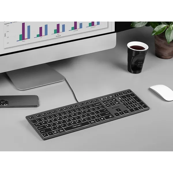Klaviatuur A4 Tech A4TKLA47125 Valge Must Hall QWERTY