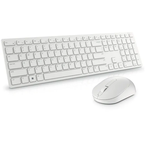 Klaviatūra un Bezvadu Pele Dell KM5221W-WH Balts Qwerty US